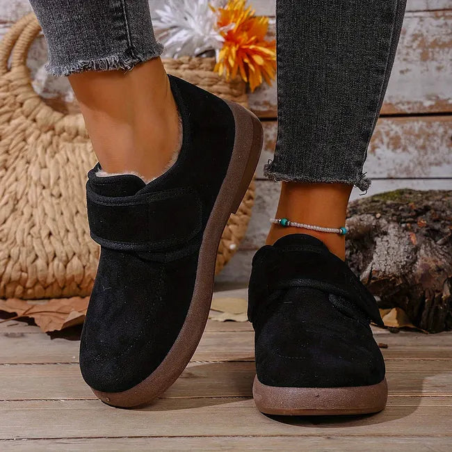 Rokia - Faux Fur Shoes With Adjustable Strap