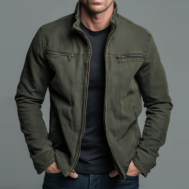 Leanar - Elegant Denim Zipper Jacket