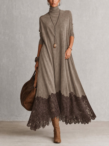 Albria - Long Sleeve Maxi Dress With Vintage Style