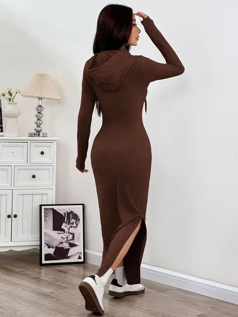 Dahye - Long Sleeve Maxi Dress With Hood