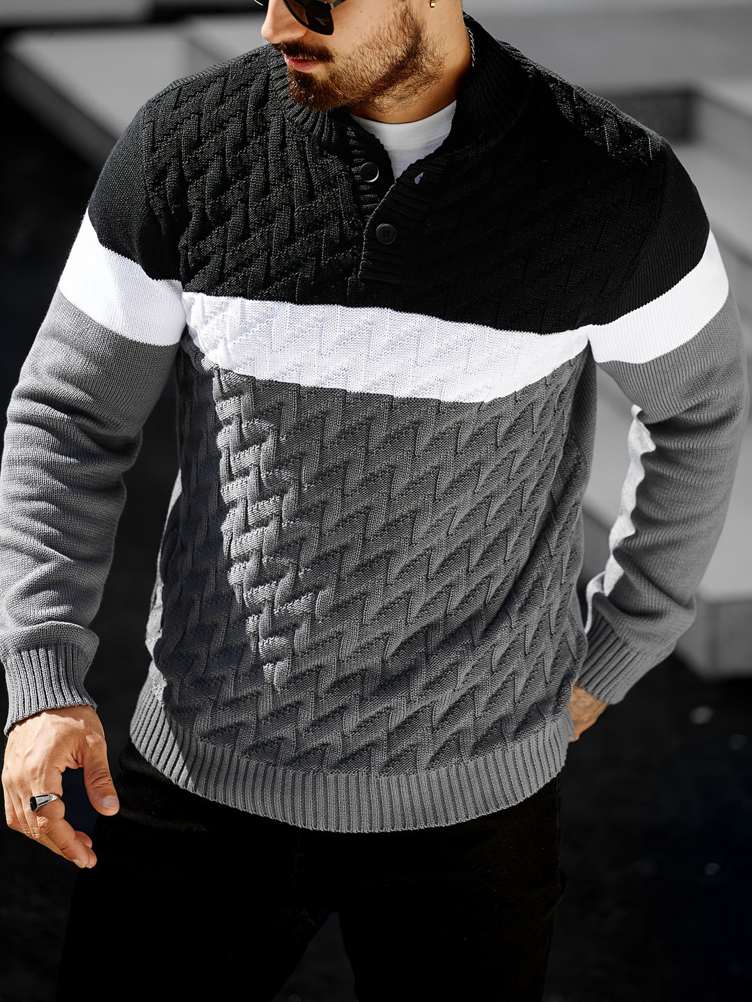 Lilfad - Casual Stand Collar Knitted Sweater