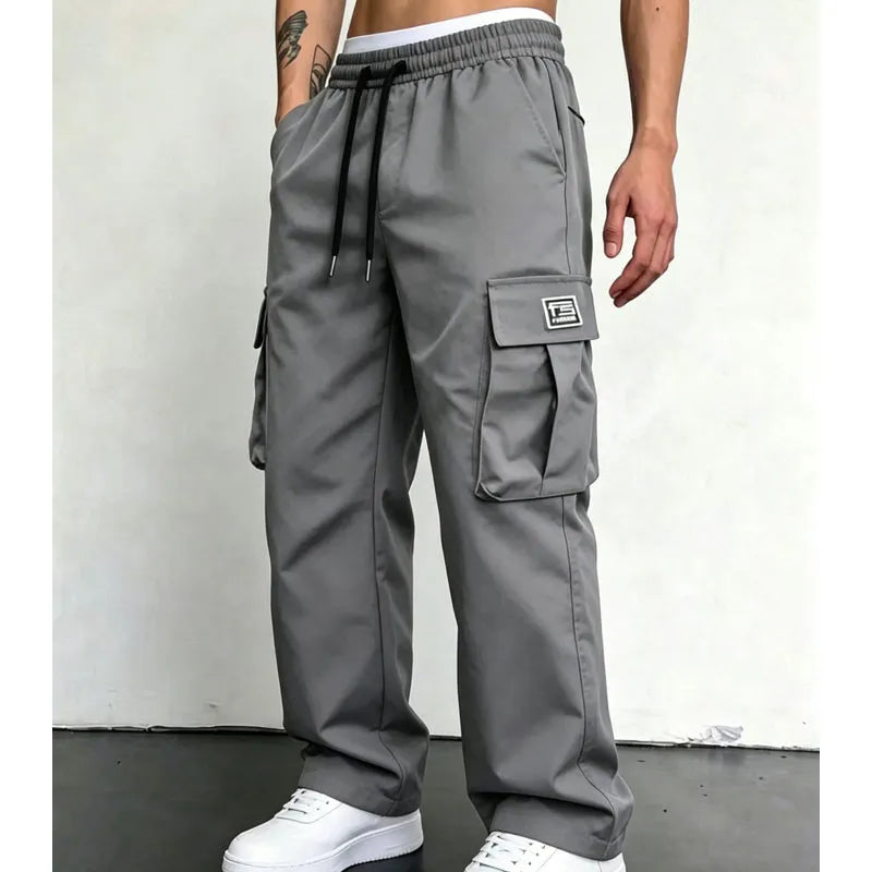 Nesham - Cargo Trousers With Drawstring Waist and Pockets