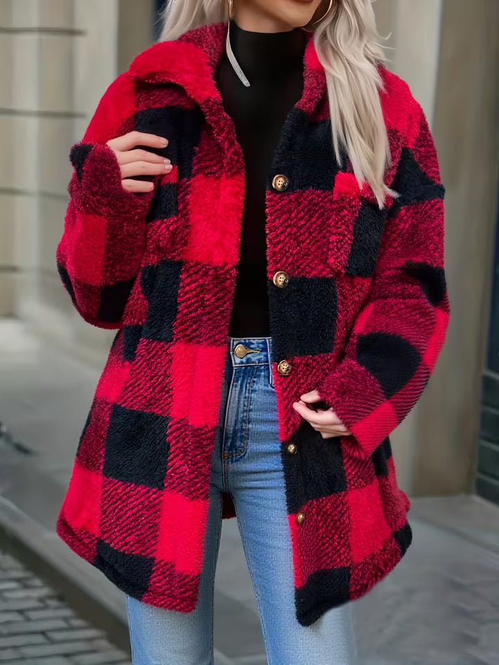 Zariana - Cross-Border Plaid Plush Jacket