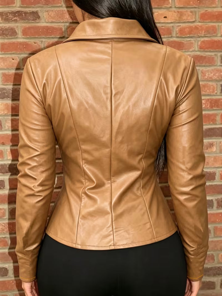 Shiona - Leather Jacket With Front Pockets