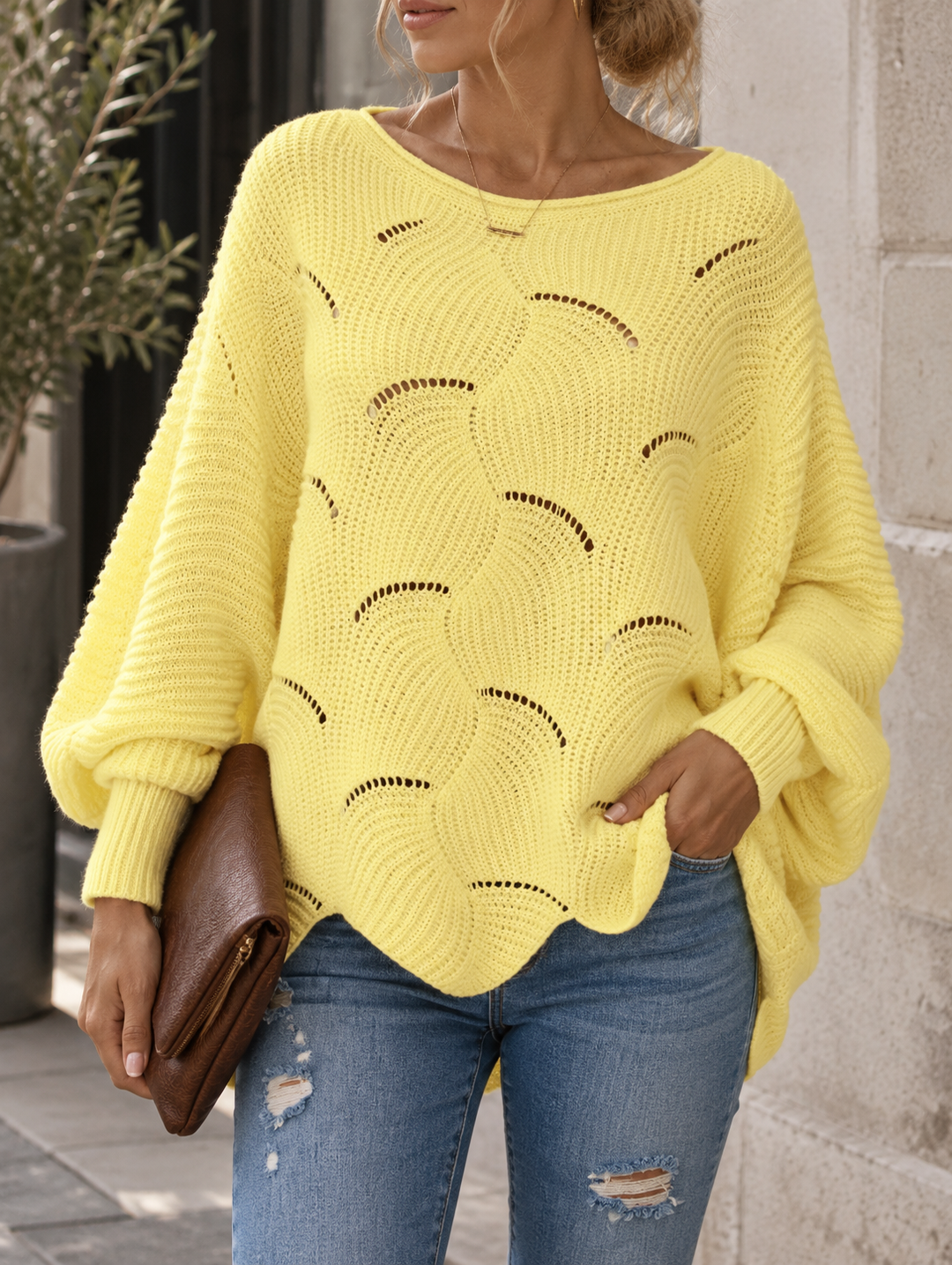 Zeyna - Long Sleeve Knit Sweater