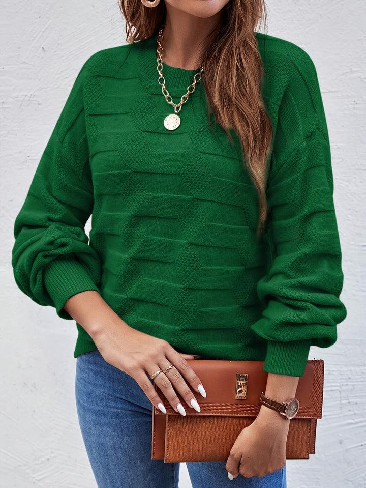 Annastina - Casual Long Sleeve Sweater With Round Neck
