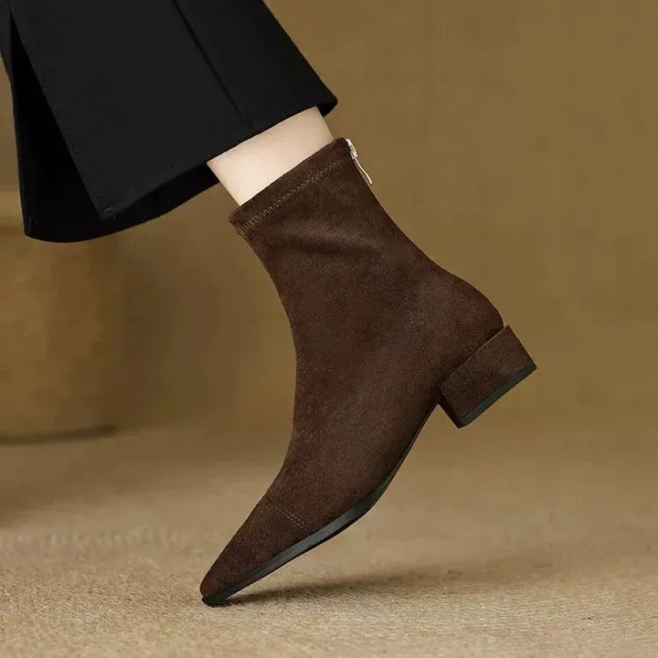 Jerlina - Suede Ankle Boots With Pointed Toe