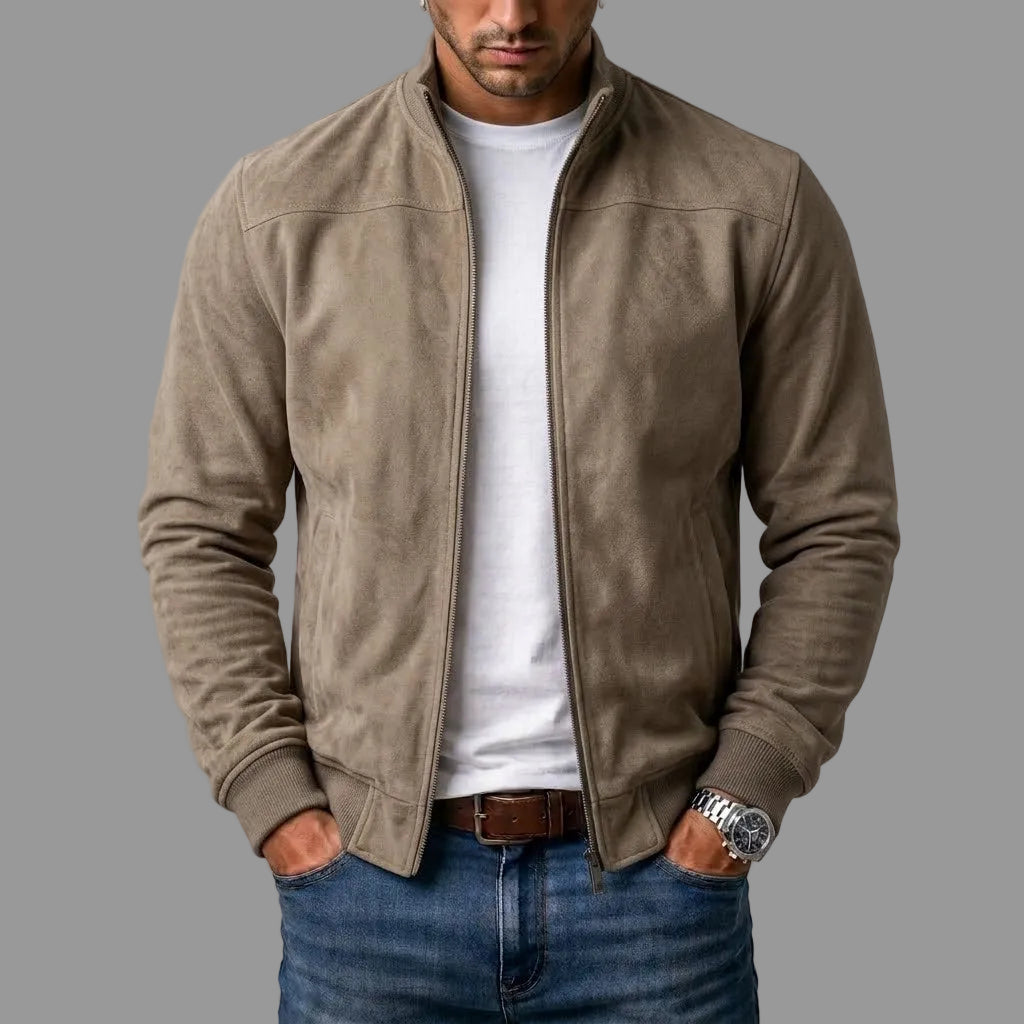 Brayden - Suede Bomber Jacket