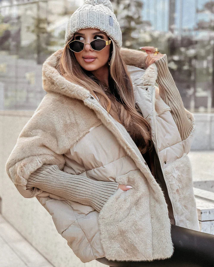 Marieme - Long Sleeve Coat With Fur