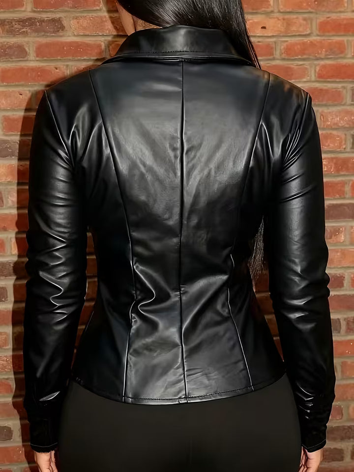 Shiona - Leather Jacket With Front Pockets