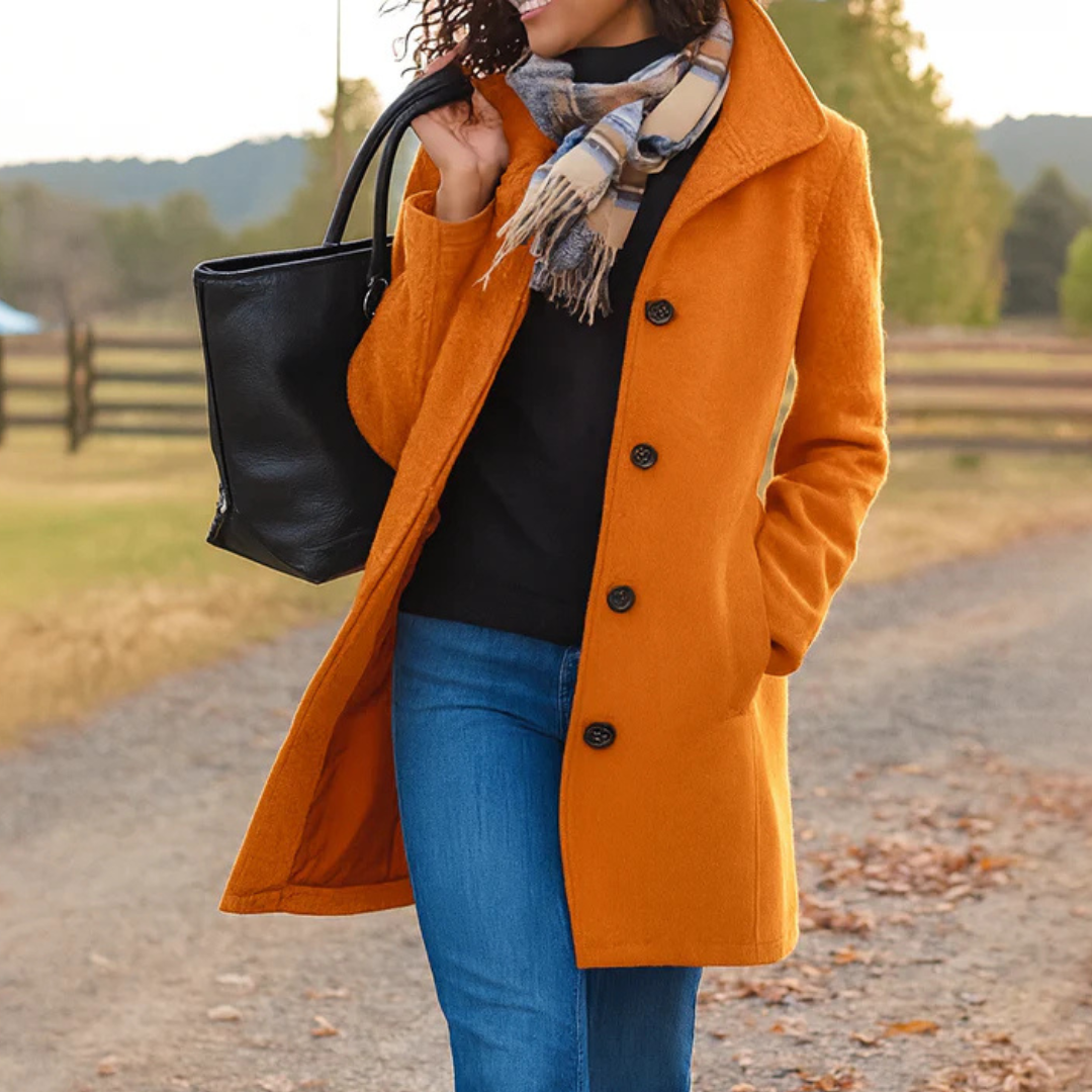 Danla - Long Sleeve Coat With Pockets
