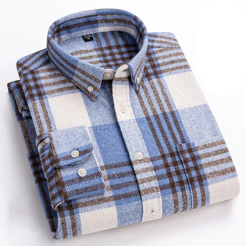Joman - Plaid Button-Up Long Sleeve Shirt