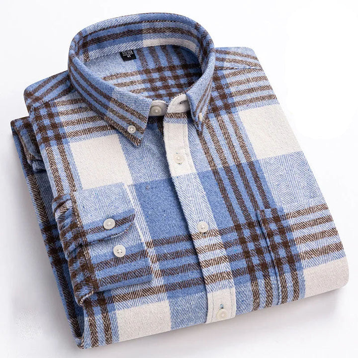 Joman - Plaid Button-Up Long Sleeve Shirt