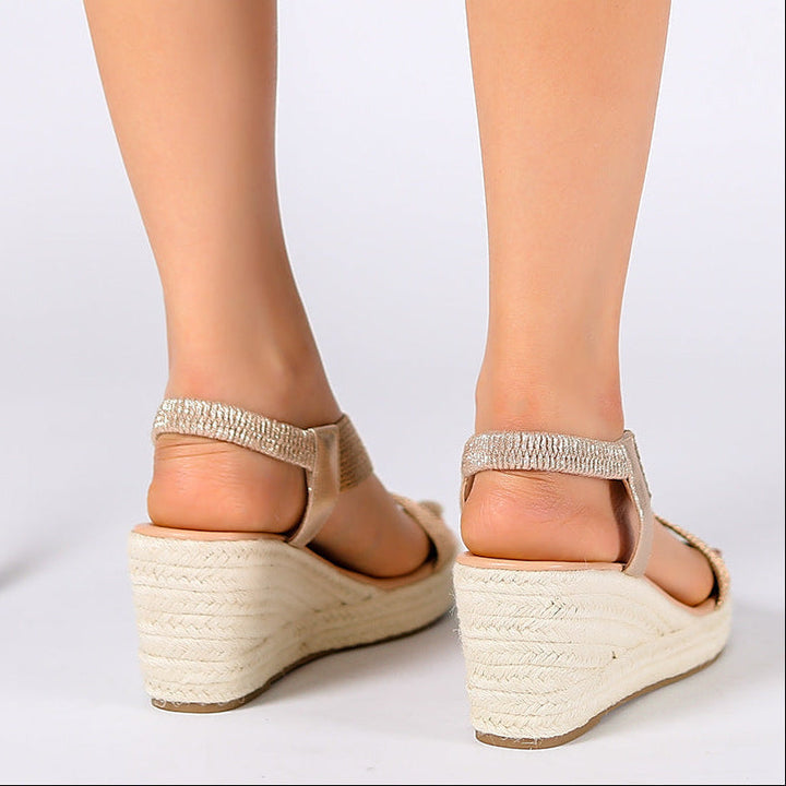 Niyar - Woven Slingback Espadrille Wedge Sandals