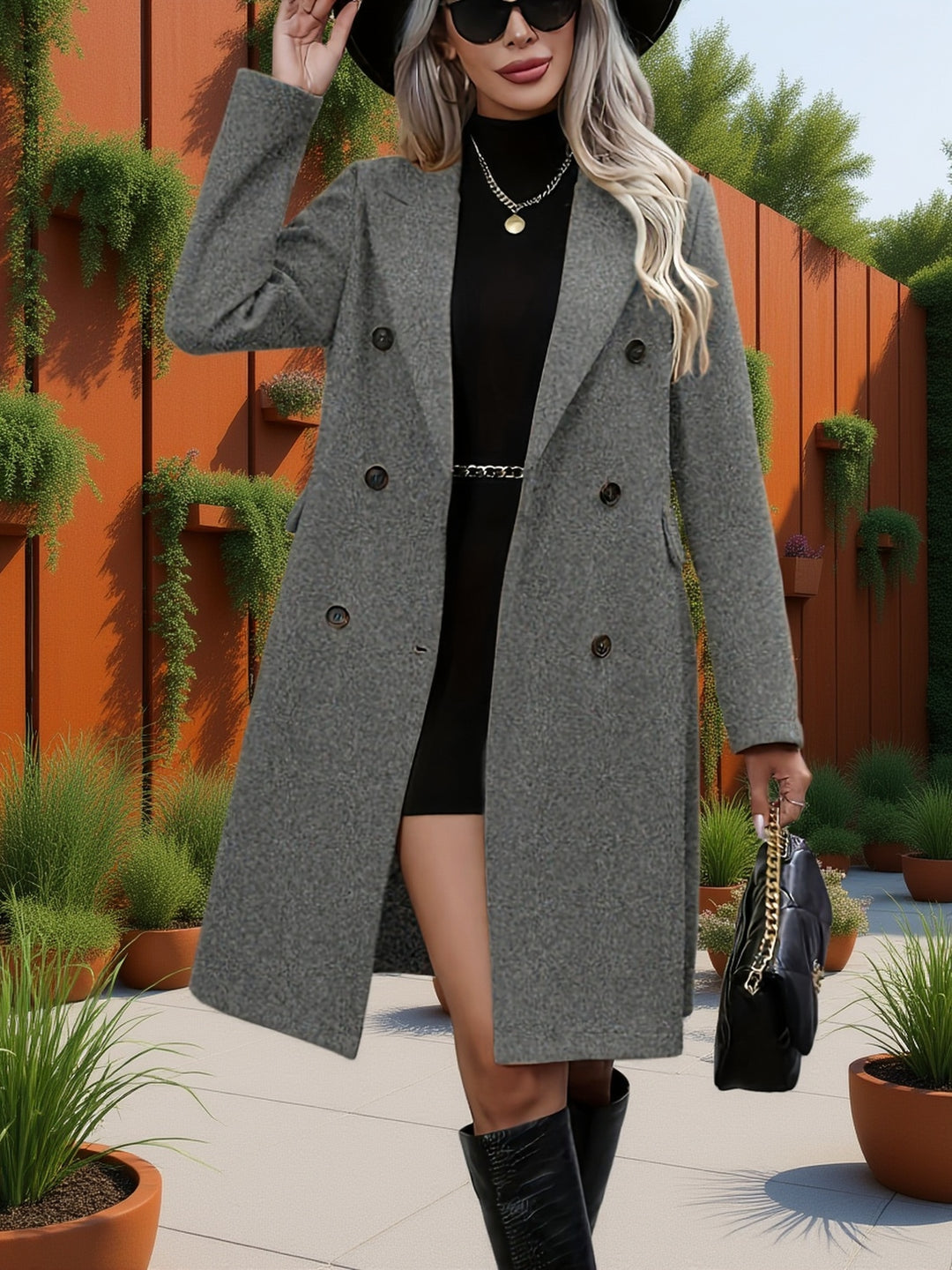Hinatea - Double Breasted Trench Coat