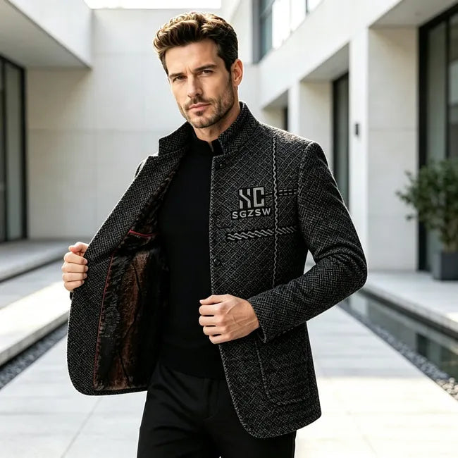 Jallen - Textured Knit Jacket With Pockets