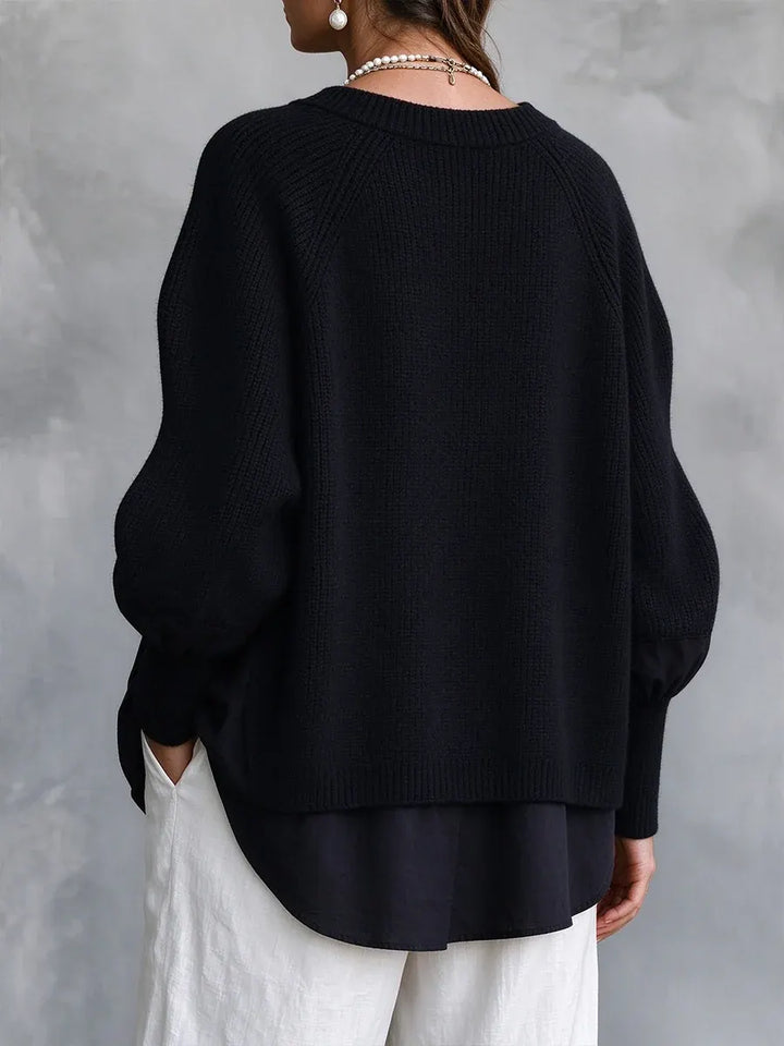 Milika - Ribbed Knit Sweater With Raglan Sleeve