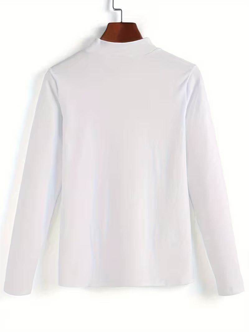 Serija - Long Sleeve Top With Lace Neckline