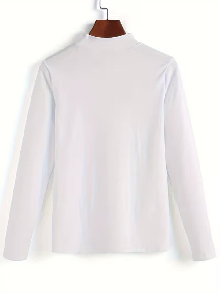 Serija - Long Sleeve Top With Lace Neckline