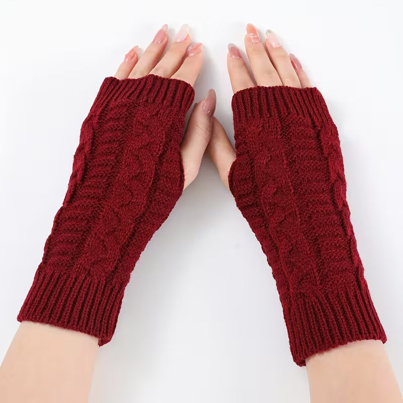 Knitoria - Unisex Acrylic Knit Fingerless Gloves
