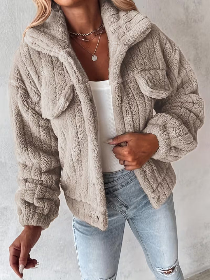 Libila - Faux Fur Jacket Jacket With Pockets