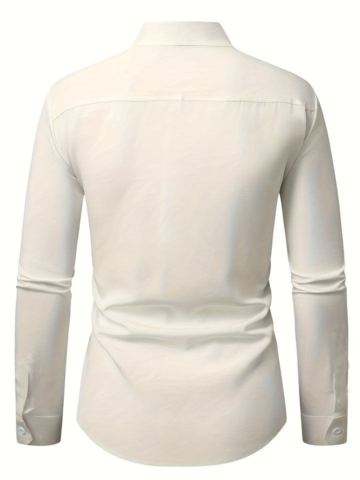 Almasbek - Slim Fit Long Sleeved V-Neck Shirt