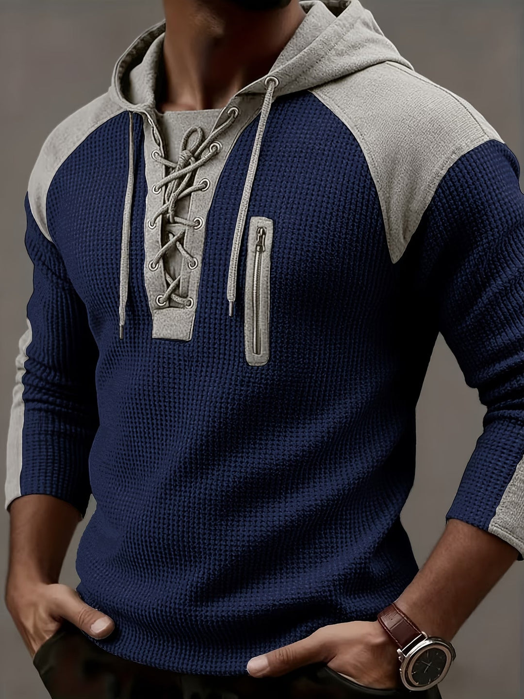 Freddie - Textured Ribbed Hooded Sweater