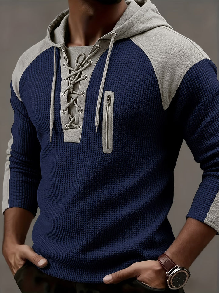 Freddie - Textured Ribbed Hooded Sweater