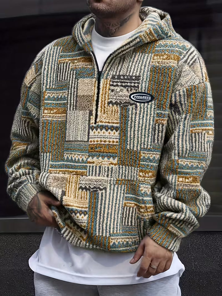 Silvain - Printed Zip-Up Hooded Sweatshirt