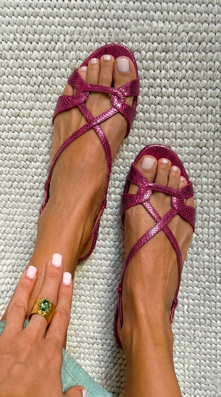 Olgia - Cross Strap Flat Sandal