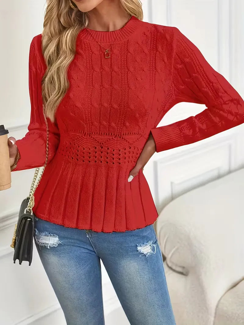 Bellie - Chunky Knitted Crew Neck Sweater