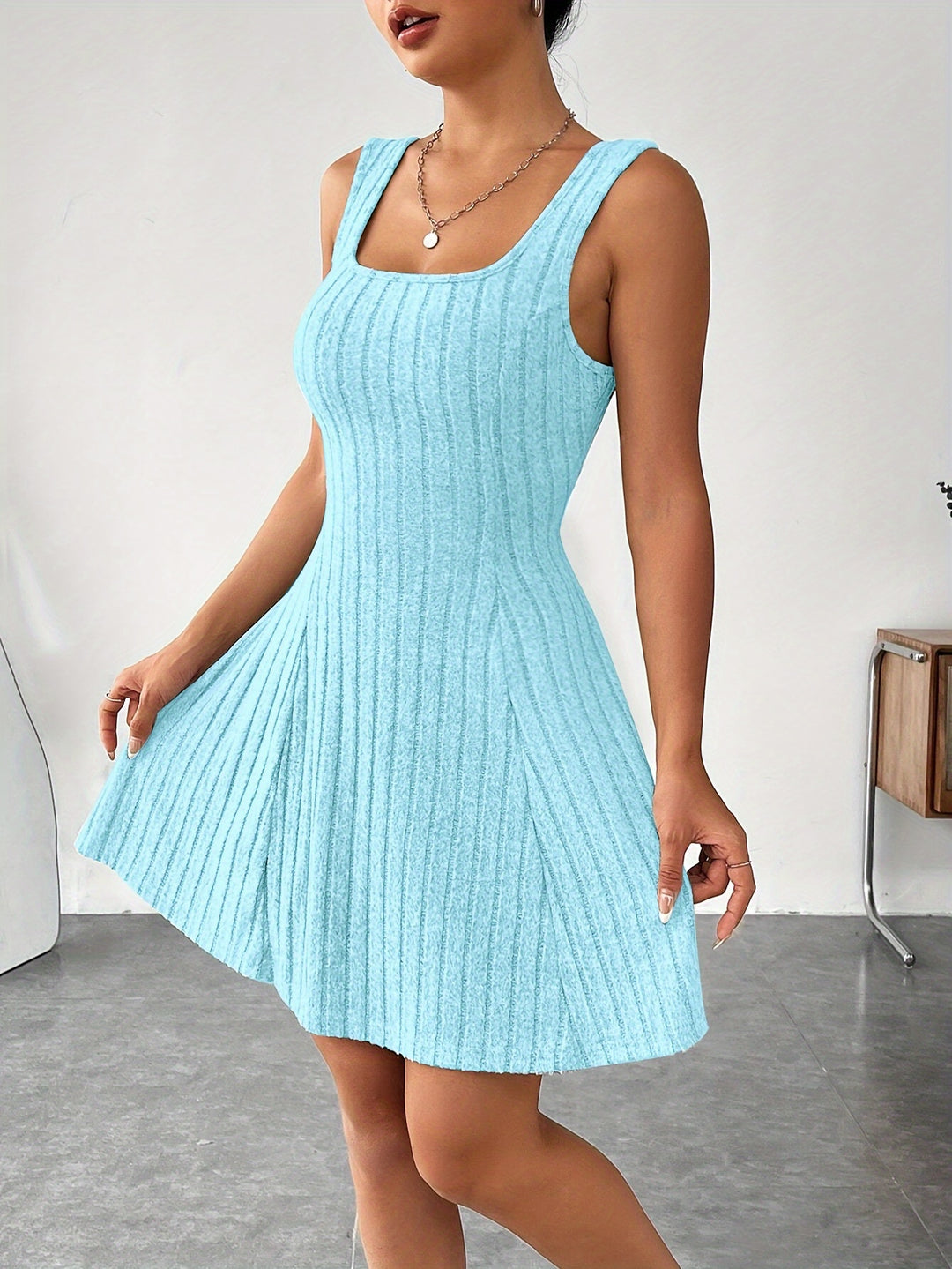 Joaquina - Ribbed Mini Dress With Cropped Hooded Top