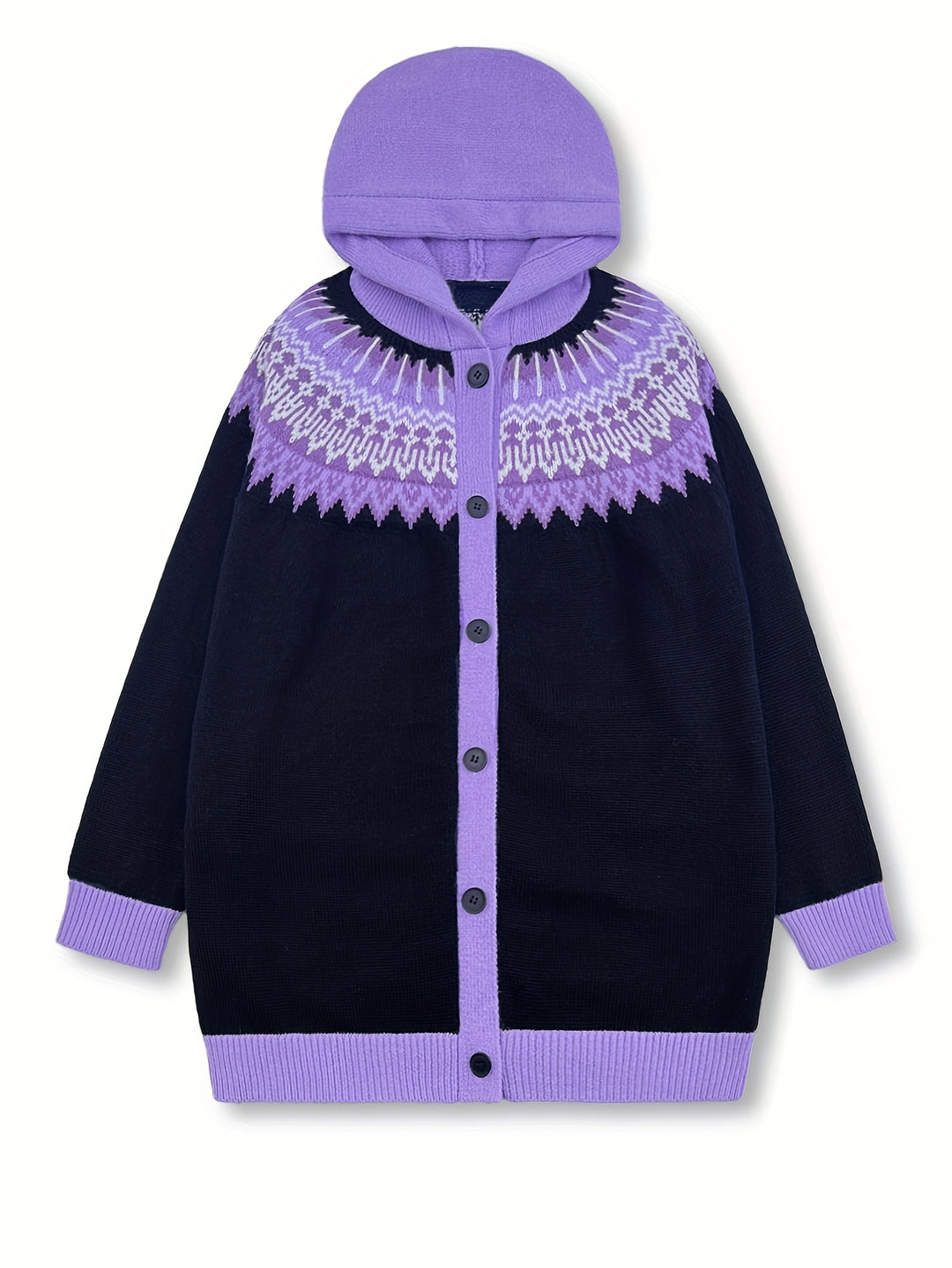 Gulnur - Elegant Long Sleeve Winter Hooded Sweater