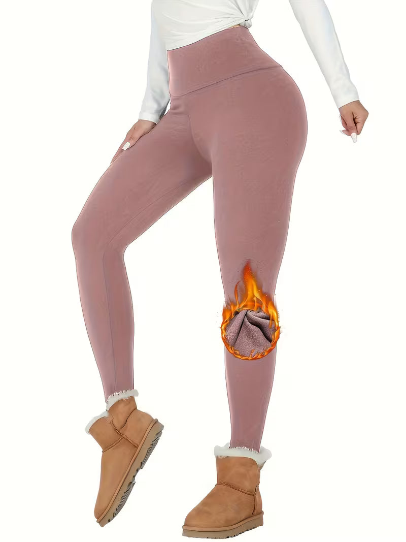 Linzay - Thermal Fleece Lined High Waisted Leggings