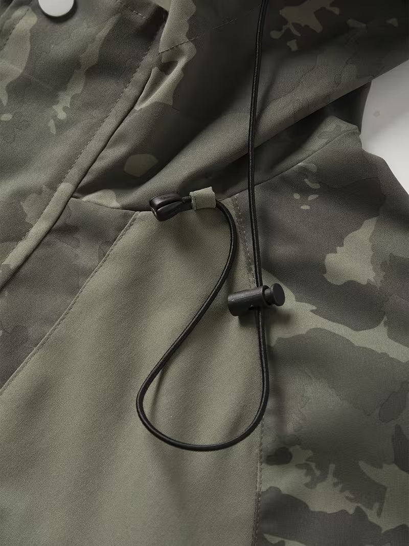 Brekks - Camouflage Hooded Windbreaker Jacket