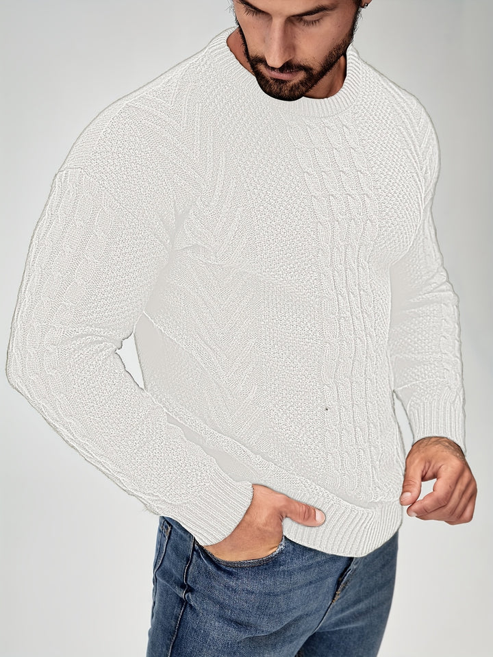 Eiduks - Classic Cable Knit Crew Neck Sweater