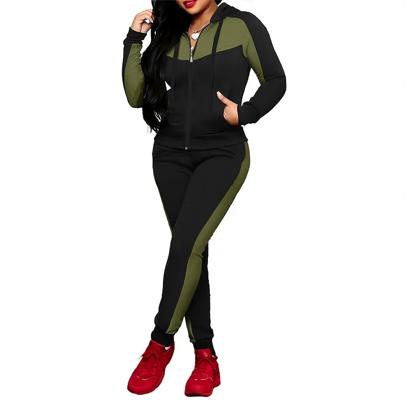 Meesha - 2-Piece Colorblock Tracksuit Set