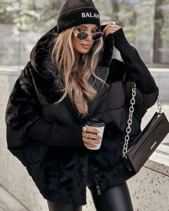Marieme - Long Sleeve Coat With Fur