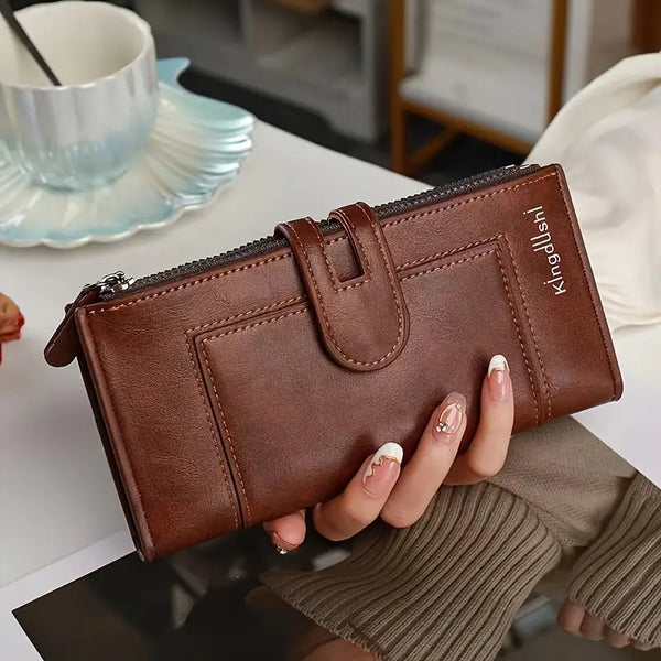 Hinina - Leather Wallet With Double Zipper