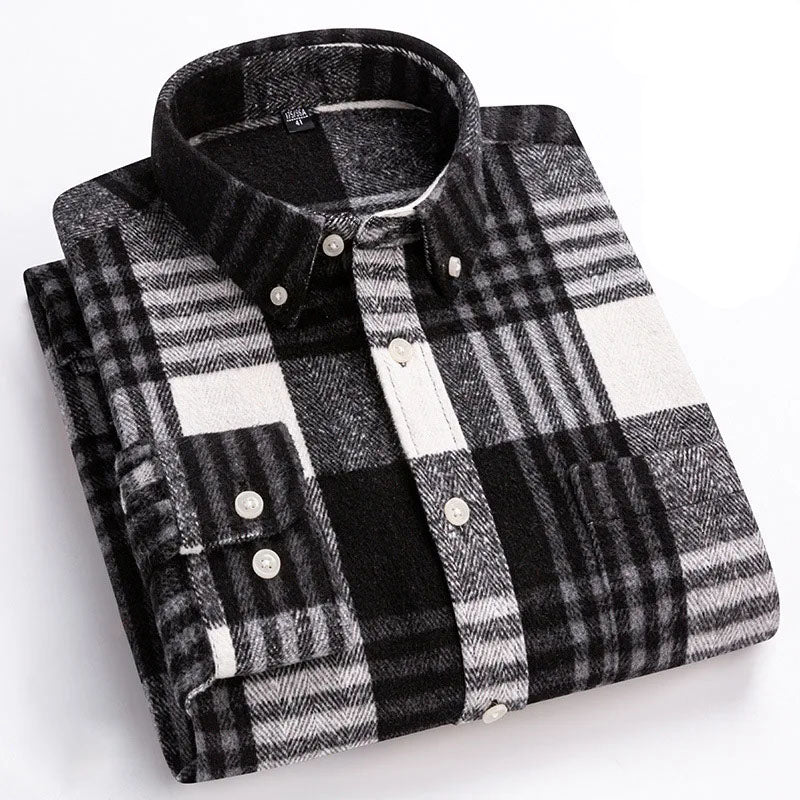 Joman - Plaid Button-Up Long Sleeve Shirt