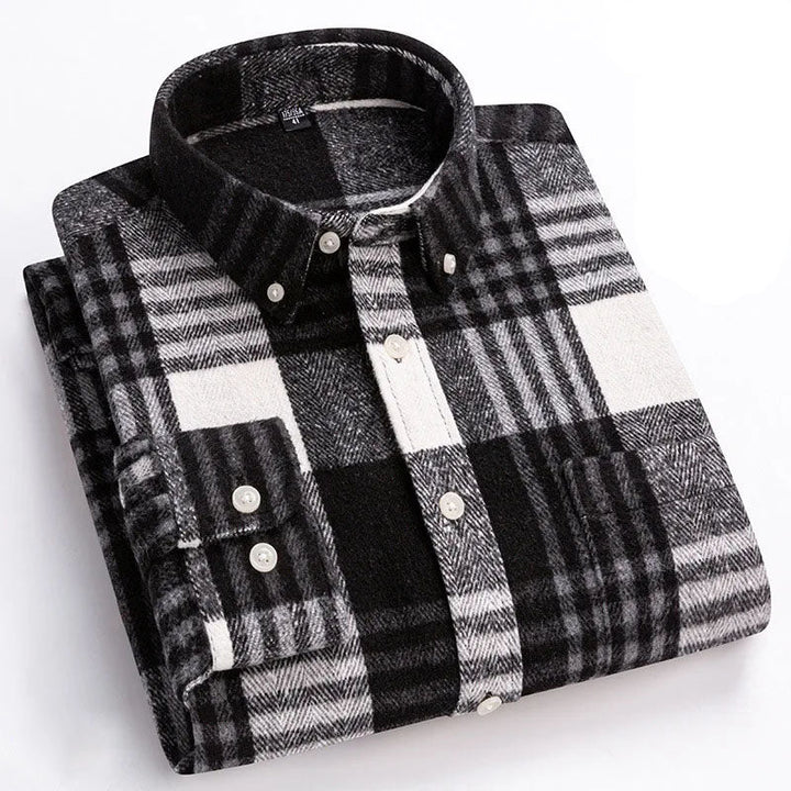 Joman - Plaid Button-Up Long Sleeve Shirt