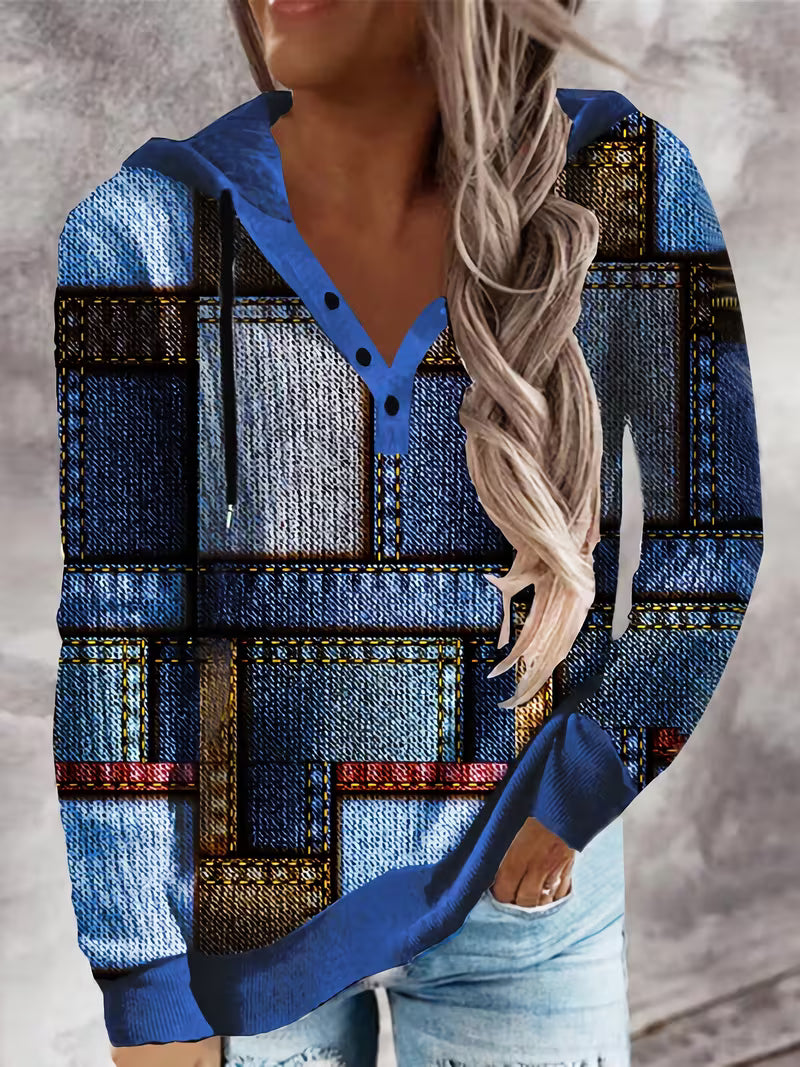 Ceren - Casual Long-Sleeve Printed Hoodie