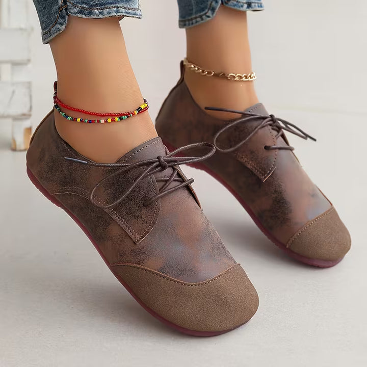 Zuniya - Lace-Up Low Wedge Comfort Shoes