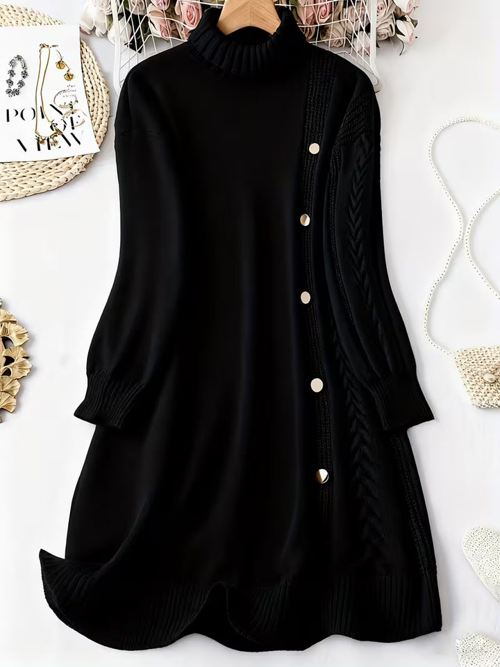 Malkina - Comfortable Long Sleeve Sweater Dress