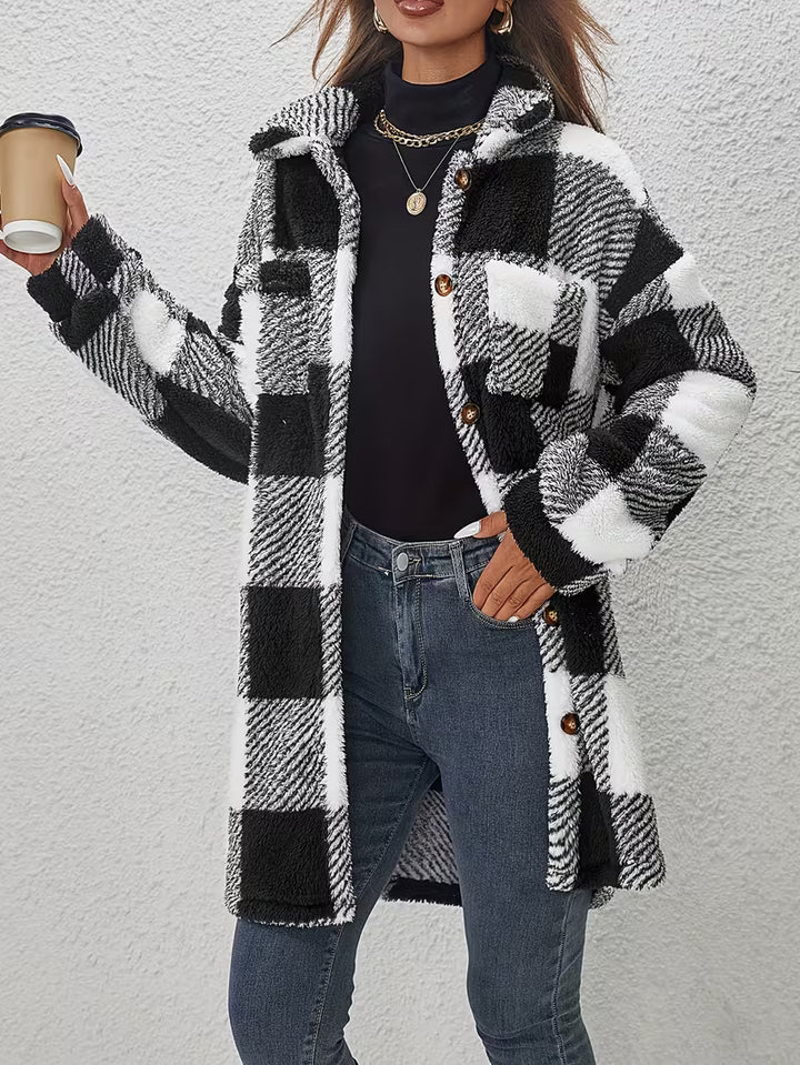 Zariana - Cross-Border Plaid Plush Jacket