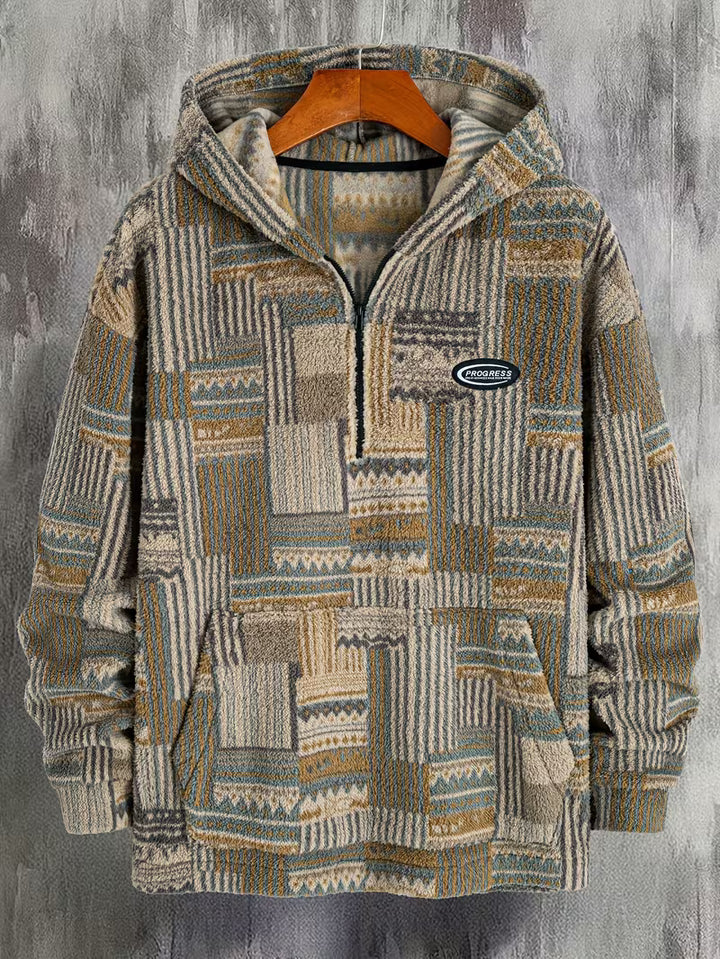 Silvain - Printed Zip-Up Hooded Sweatshirt