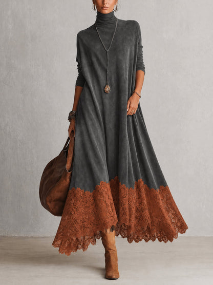 Albria - Long Sleeve Maxi Dress With Vintage Style