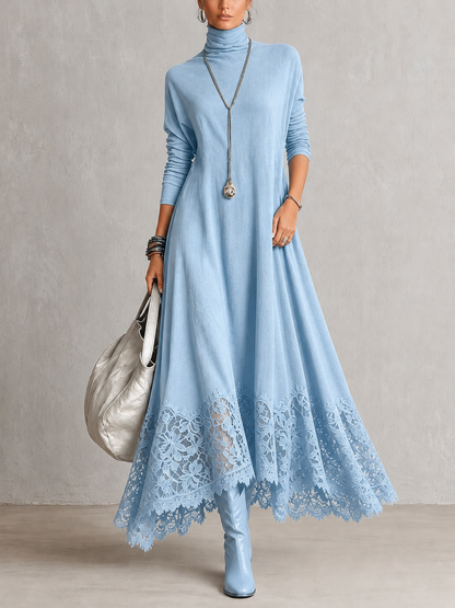 Albria - Long Sleeve Maxi Dress With Vintage Style