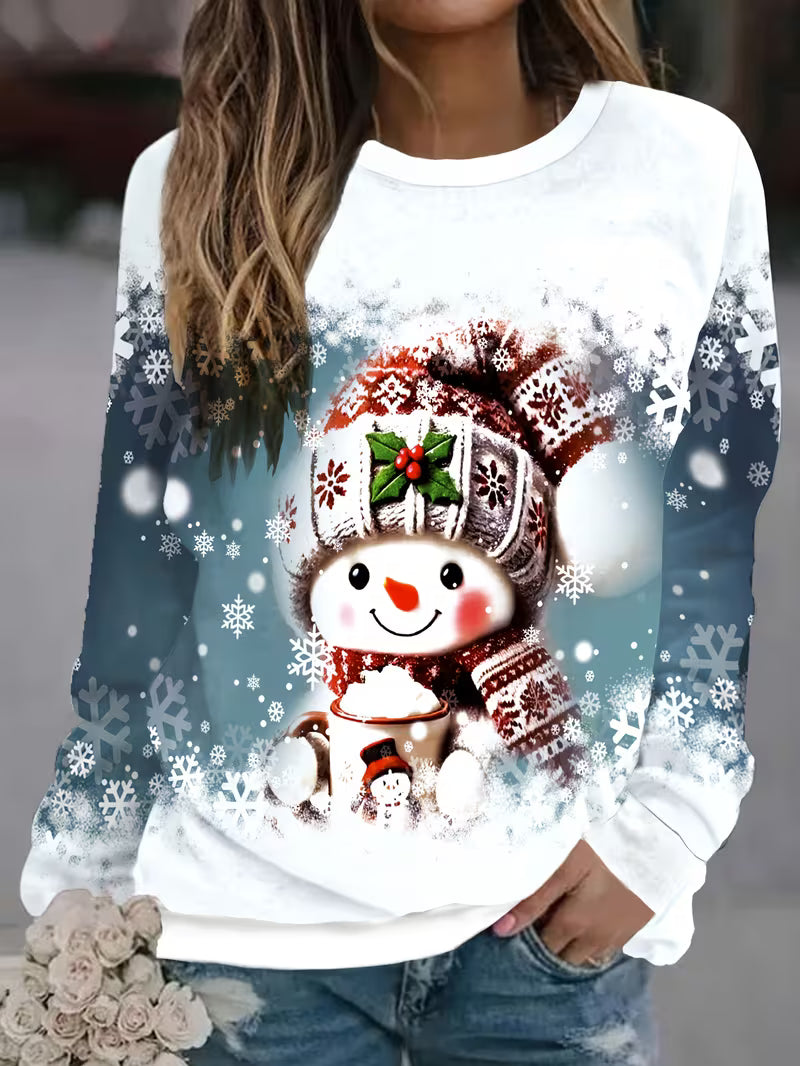 Jeila - Cross-Border Printed Christmas Sweatshirt