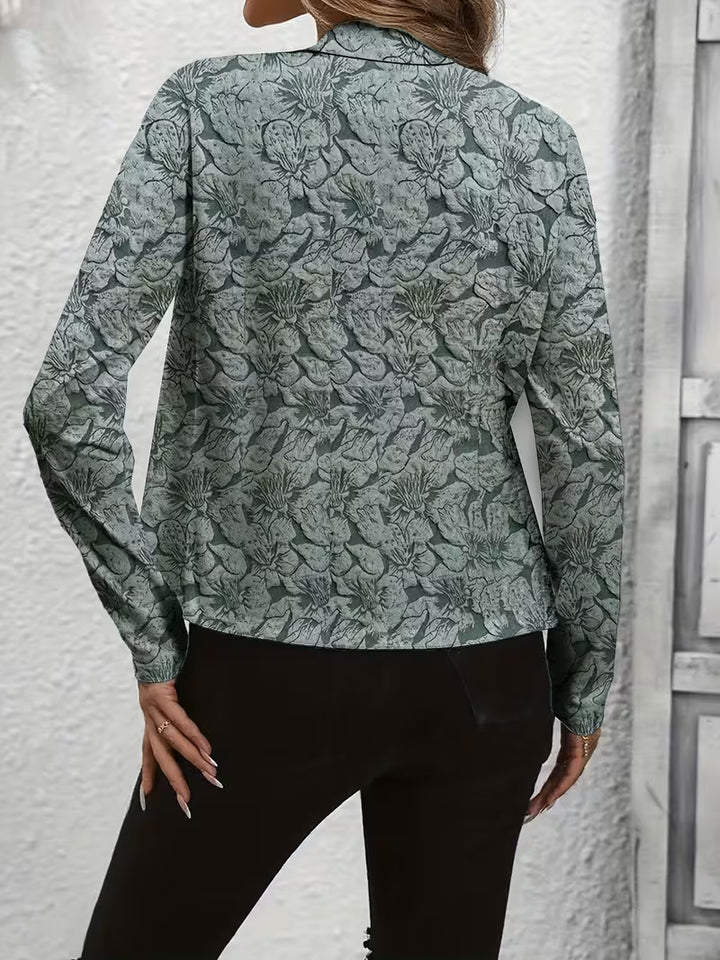Tifany - Floral Print Long Sleeve Blazer